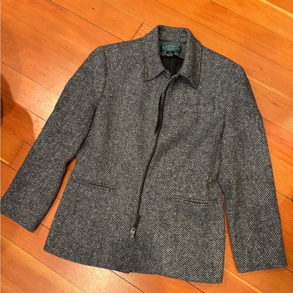 Vintage EUC Lauren Ralph Lauren houndstooth zip up jacket 10 P - Picture 1 of 4